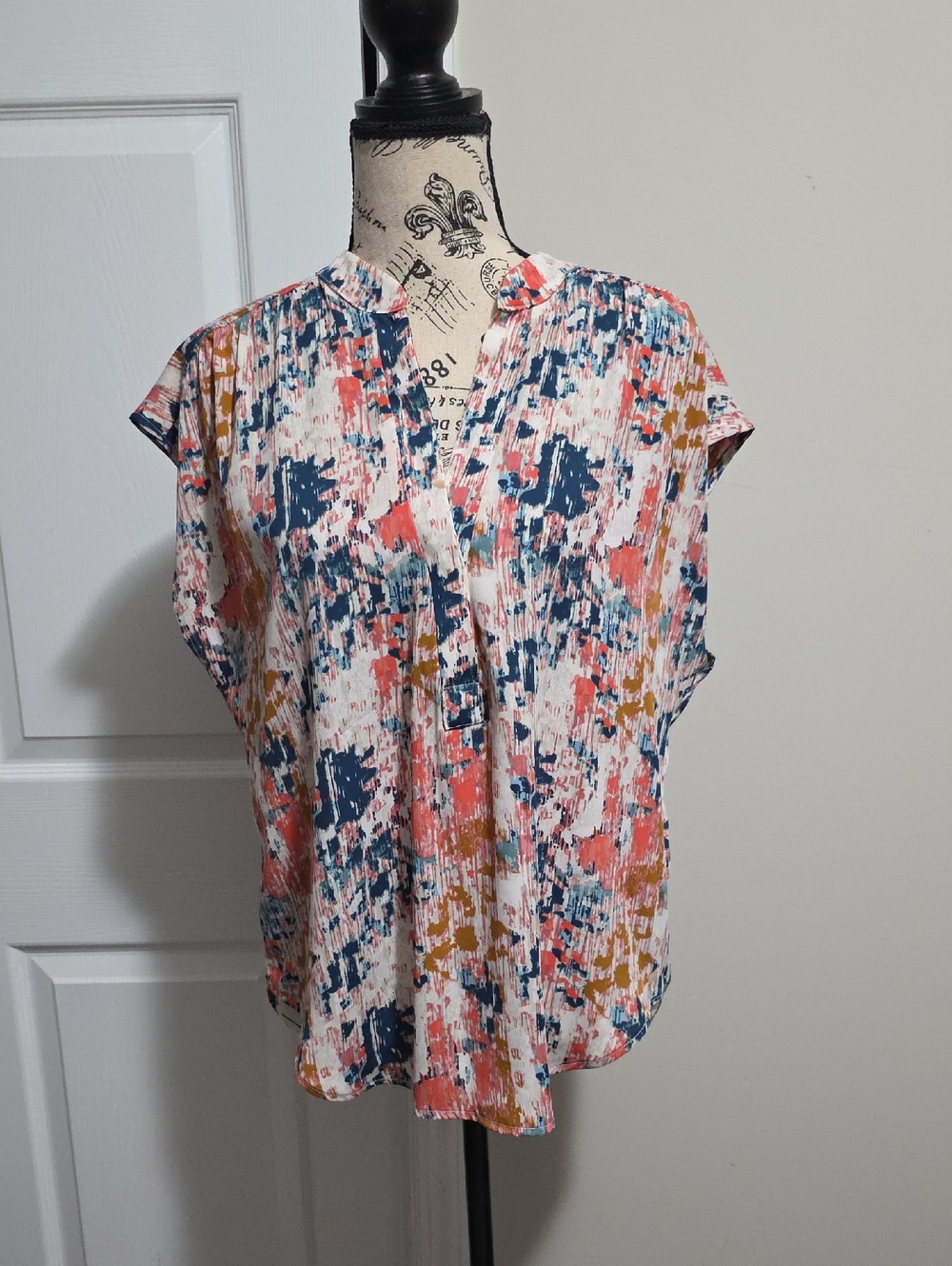 Veronica M Shelbie Woven Hi Lo Dolman Tee Shirt, Top Small